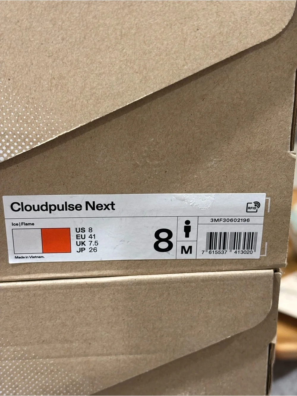 On Cloudpulse Next ‘Ice Flame’ Men’s Size 8 White Running Shoes NEW! 3MF30602196